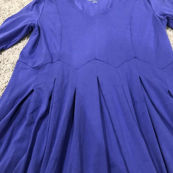 Soft Surroundings Birdsong Seamed Dress in Purple Iris Long Sleeve Size Medium - Picture 4 of 12